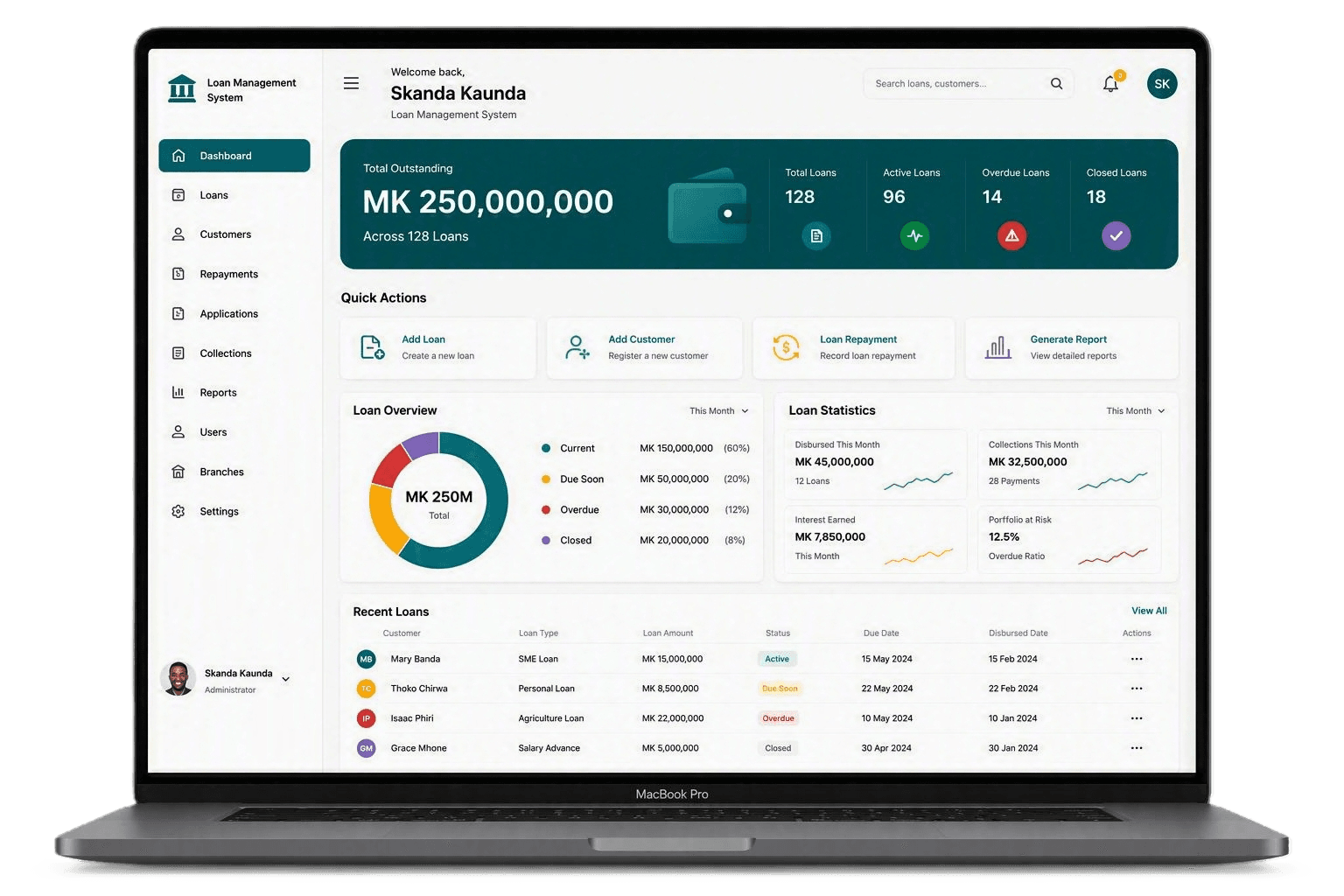 Employee Loan Management System desktop preview
